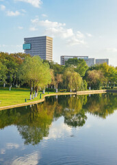 Early winter scenery at Yuanshi Park in Yinzhou District, Ningbo, Zhejiang Province, China