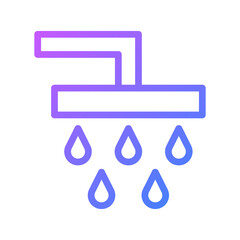Gradient icon design for shower bathroom space