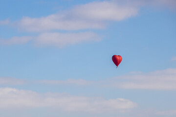 hot air Heart shape ballooning flying