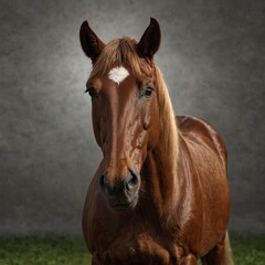 Fototapeta premium A horse with intricate markings on its coat, captured in high detail, with a stark white background.