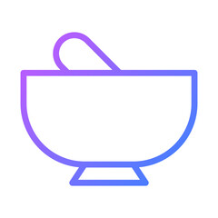 Fototapeta premium Mortar and Pestle Icon Gradient Style Symbol