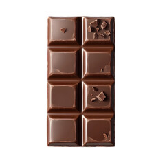 Chocolate Bar with Blocks, Dark Chocolate, Sweet Chocolate Snack, Isolated on Transparent Background PNG