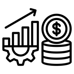Revenue Growth  Icon Element For Design