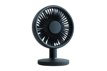 A Stylish and Minimalist Bladeless Fan with a Small Base, Isolated on Transparent Background