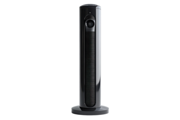 A Stylish and Minimalist Bladeless Tower Fan, Isolated on Transparent Background