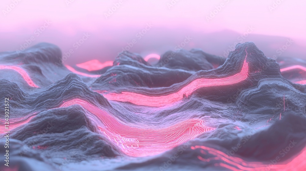Poster an abstract 3d digital background that can be effectively used to describe network competencies, tec