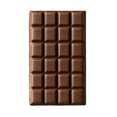 Fototapeta premium Chocolate Bar with Blocks, Dark Chocolate, Sweet Chocolate Snack, Isolated on Transparent Background PNG