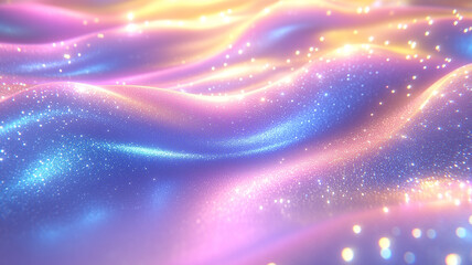 Obraz premium Vibrant Glittering Abstract Waves in Multicolor Gold, Blue, and Purple Hues