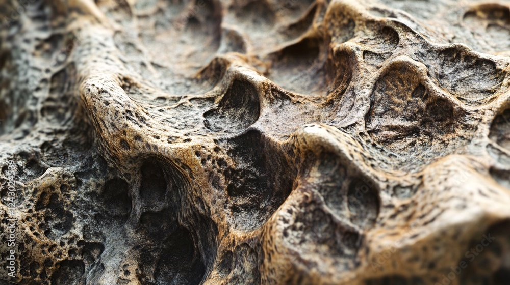 Poster Rough textured rock surface forming abstract pattern