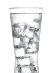 Glass of water with ice macro shot design element
