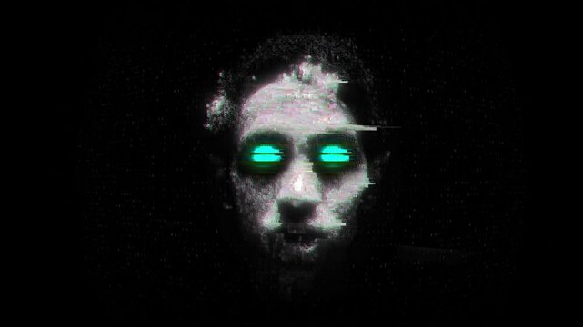 Bad AI chat bot glitch malware hacker in latent space 4K resolution