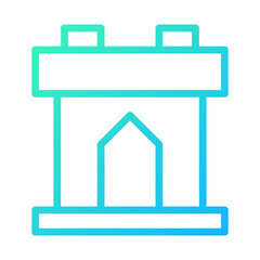 Modern Fortress Icon Design, Castle Element