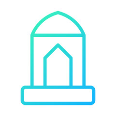 Modern Mosque Icon with Gradient Color Design