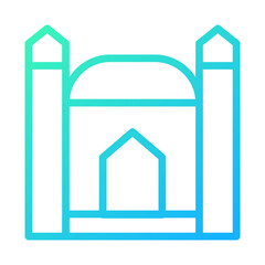 Elegant Gradient Mosque Outline Illustration