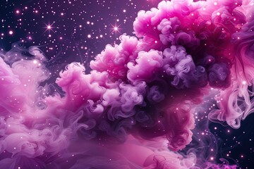 Fototapeta premium Magenta Smoke Texture with Sparkle and Glow on Bright Background