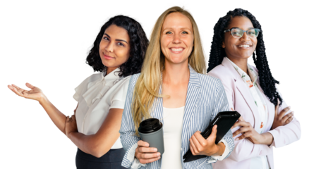 Png women in startup business sticker, transparent background