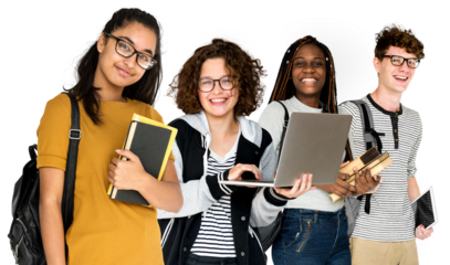 Diverse students png sticker, transparent background