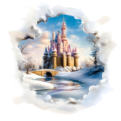 t-shirt, design frozen arendelle castle 3d cartoon	