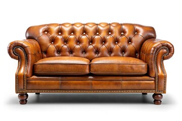 Brown Sofa on Transparent
