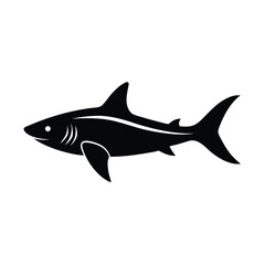 Naklejka premium Redtail Shark Silhouette Vector Art and Black Color Design Illustration