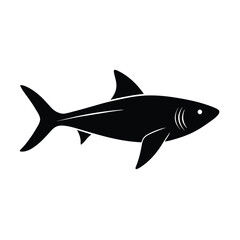 Redtail Shark Silhouette Vector Art and Black Color Design Illustration