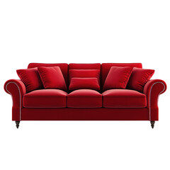 Fototapeta premium red sofa isolated on white background