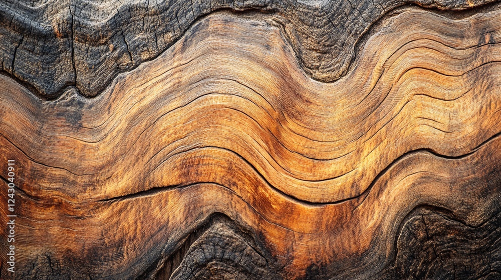 Poster old distressed knotted wood grain texture showing wavy pattern
