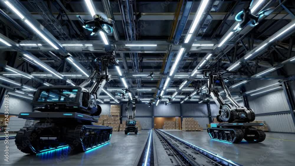 Leinwandbilder innovative robotics in an advanced warehouse setting showcases modern automation technology