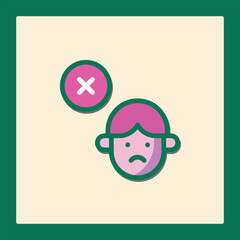 Unhappy Face Icon: Rejection and Disappointment Symbol