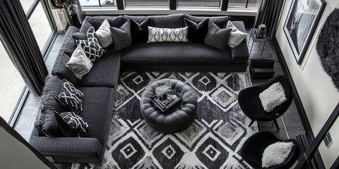 Modern Monochromatic Living Room Decor With Stylish Seating