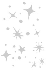 Sparkles stars gray png space doodle sticker