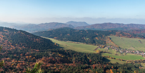 Obraz premium View from Zibrid hill in Sulovske vrchy mountains in Slovakia