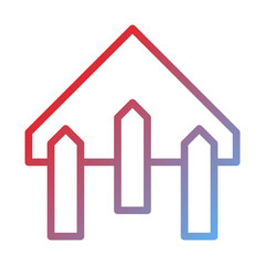 Gradient Home Fence Icon Graphic Illustration
