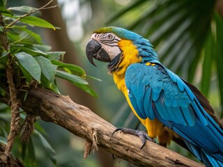 Obraz premium yellow and blue colour parrots