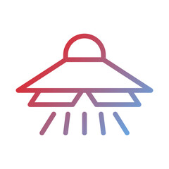 Gradient Graphic of a UFO in Flight Style