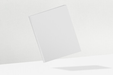 Blank white book cover, minimal design