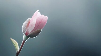 Stunning Macro Shot of a Vibrant Pink Flower with Rich Green Stem in Nature's Splendor
