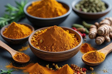 Vibrant Turmeric Powder with Spices and Herbal Benefits