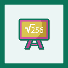 Colorful Blackboard Icon: Square Root Equation