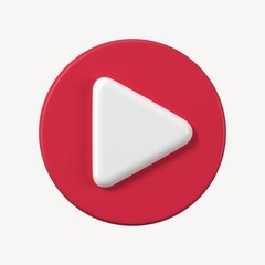 3D play button clipart, entertainment graphic for marketing