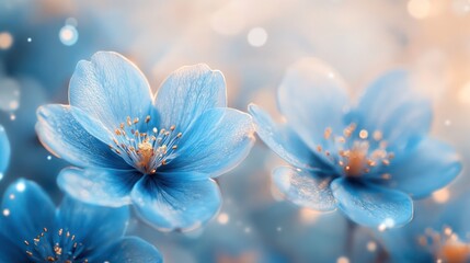 Enchanted Blue Flowers: A Dreamlike Floral Fantasy