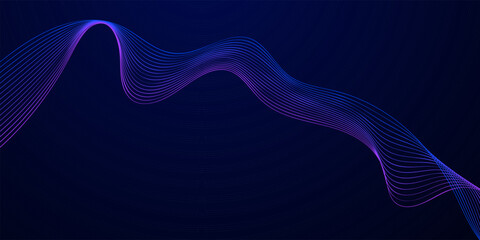 Purple and blue gradient background with smooth flowing wave lines, creating a futuristic and modern abstract design. Ideal for branding, presentations, and digital artwork.
