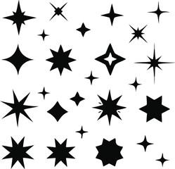 Sparkle icons set vector 