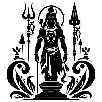 black shiva standing pose clip art preview