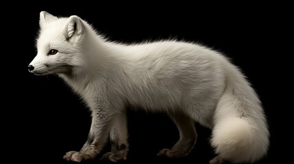 Fototapeta premium Majestic Arctic Fox in Profile: A Stunning Wildlife Portrait