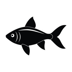 Rummy Nose Tetra Silhouette Vector Art and Rummy Nose Tetra Black Design Illustration