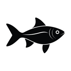 Rummy Nose Tetra Silhouette Vector Art and Rummy Nose Tetra Black Design Illustration