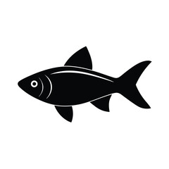 Rummy Nose Tetra Silhouette Vector Art and Rummy Nose Tetra Black Design Illustration