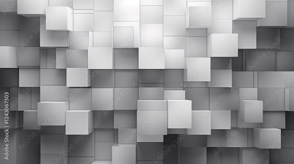 Poster Abstract grayscale pixel art with a simple grid design, perfect for technology backgrounds and presentations.

