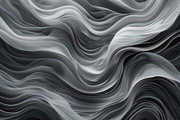 Obraz premium Organic Background with Fibrous Texture and Flowing Curvature in Grey Monochrome